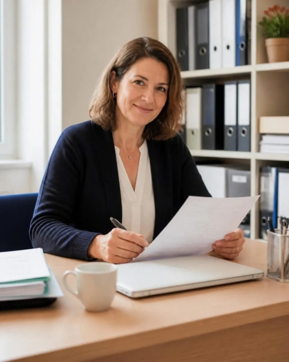 Administratief medewerker van een school die een offerte naleest